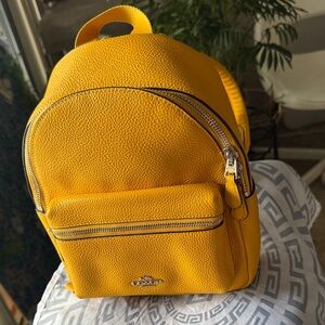 Coach Vibrant Yellow Leather Backpack